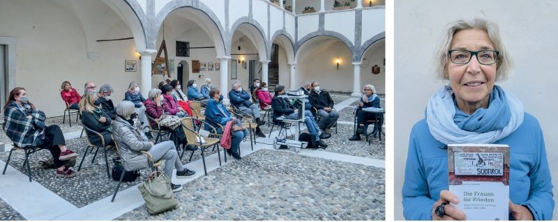 Die erste Veranstaltung der Bilbliothek Schlandersburg nach der langen Coronapause war die Buchvorstellung am 25. Mai im Innenhof der Schlandersburg. Die Historikerin Martha Verdorfer präsentierte ihr neues Buch „Die Frauen für Frieden“.