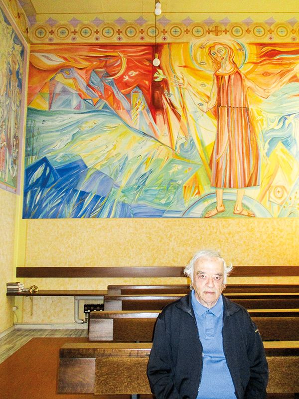 Pater Max in der Hauskapelle des Bürgerheims St. Nikolaus von der Flüe – Schlanders.