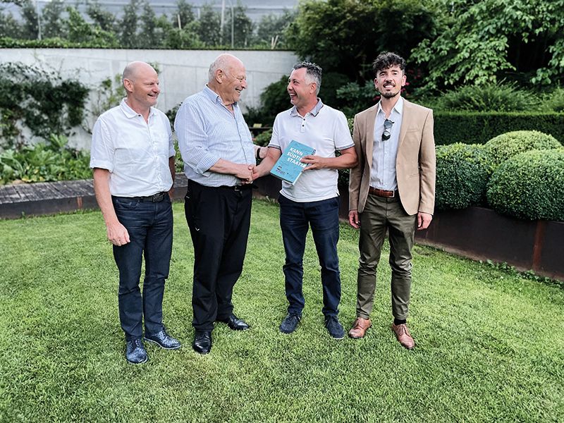 v. l.: Helmut Gschnell, Alt-LH Luis Durnwalder, Harald Mair, Marco Manfrini