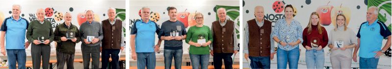 Prämierung Veteranen II-III ; DamenHerren Gäste 2.v.l. Gurschler Stefan-Gurschler Veruska es fehlt Fiore Rinaldo; Damen Gemeinde v.l. 2. Lozakova Lenka - Telser Sandra - Verdross Tamara