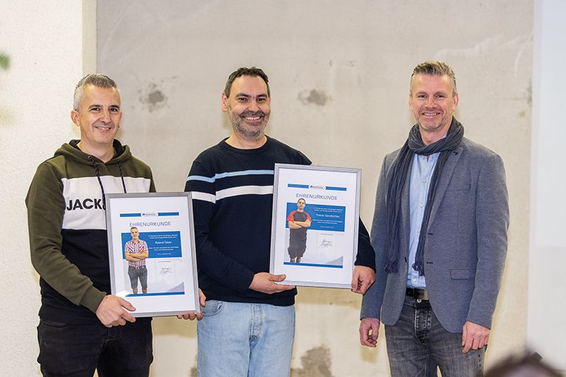 v. l. n. r.: Roland Telser (20 Jahre), Tristan Sandbichler (25 Jahre), Thomas Moriggl (Geschäftsführer)