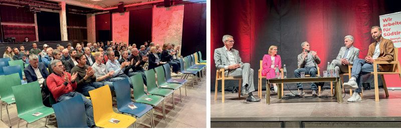 Wenige treue SVP-Anhänger aber dafür auffallend viele Funktionäre aus dem genossenschaftlichen Obstbau verfolgten die EU-Diskussion in der Basis in Schlanders, die als Wahlauftakt im Vinschgau gedacht ist.
