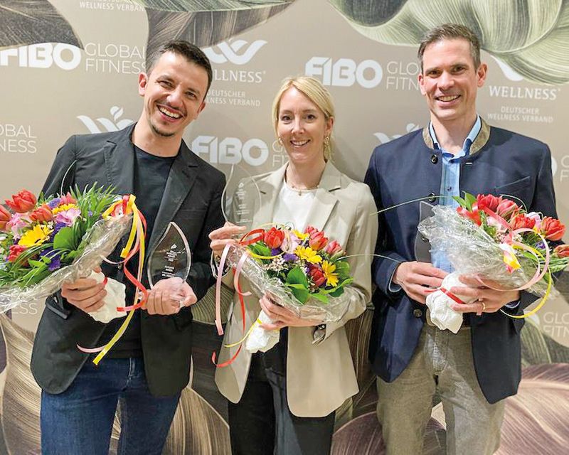Spa Manager Awards 2023, Kategorie Spa Resort, von links nach rechts: Claudio Massa (3. Platz), Ayleen Fossé (2. Platz), Jörg Müller-Loennies (1. Platz)
