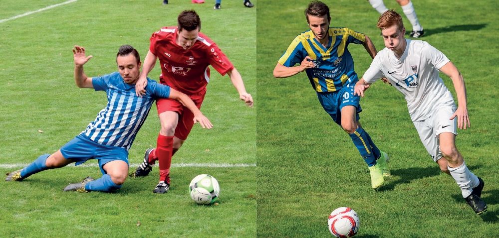 links: Erst im Frühjahr 2021 gehen die Meisterschaften weiter. rechts: Fußballfans müssen sich nun etwas gedulden.