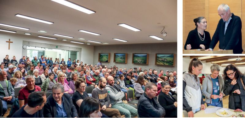 oben; Die Direktorin der Fachschule für Land- und Forstwirtschaft Fürstenburg Monika Aondio mit dem Amtsdirektor im Bezirksamt für Landwirtschaft Schlanders Markus Joos