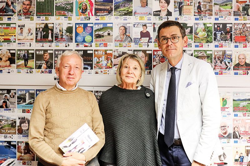 v. l. Martin Trafoier, Verwaltungsratsmitglied Kulturinstitut, Monika Holzner Wunderer, Präsidentin Kulturhaus und Peter Silbernagl, Direktor Kulturinstitut