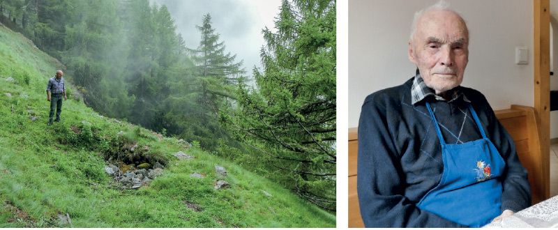 Oberhalb der Straße, die heute von St. Martin nach Egg führt, etwa auf der Höhe von Oberhaus, stand einst die „Einsiedelhütte“. Nicht weit entfernt davon ist das „Einsiedelwasser“. Der Pardatscher Martl (geb. 1933) vom Mitter-Pardatsch Hof in St. Martin im Kofel