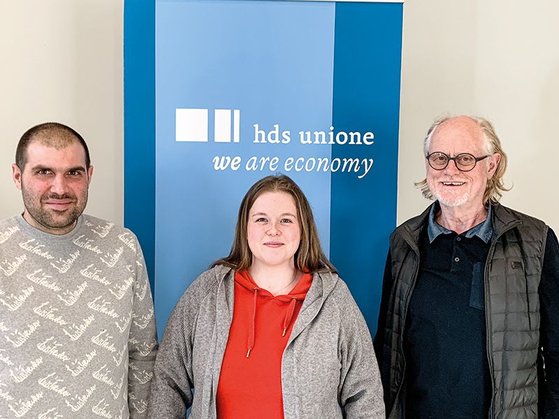 v. l.: hds-Ortsobmann Alexander Kaserer, Viktoria Weithaler und Johann Unterthurner