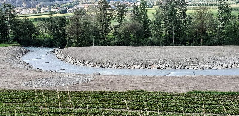 Aufgeweitet: Der Rambach bekommt hinter Glurns ein neues Flussbett