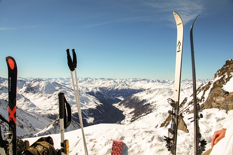 Blick von der Staatsgrenze am Karlesjoch ins Langtauferertal