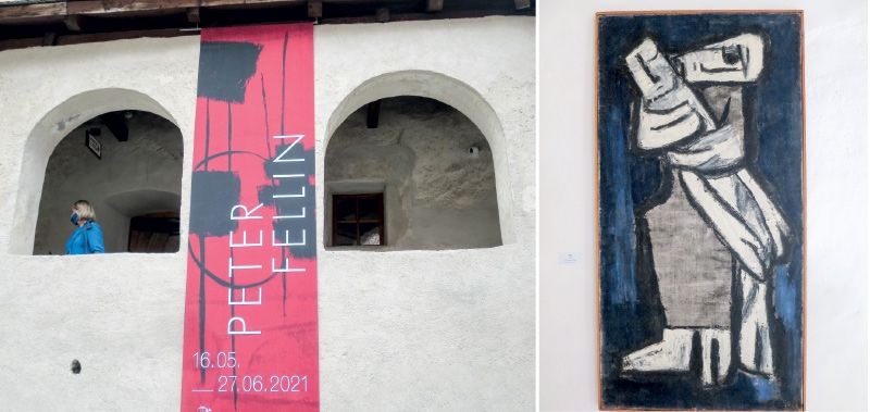 Peter Fellin (1920-1999), zum 100. Geburtstag, ist das Thema der Frühjahrsausstellung auf Schloss Kastelbell ; rechts: Pietá (1954)