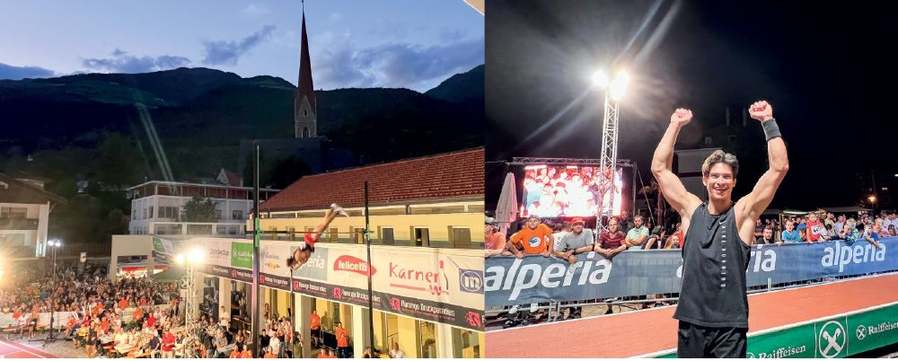 Der Sieger Riccardo Klotz und die prächtige Stimmung in Schlanders