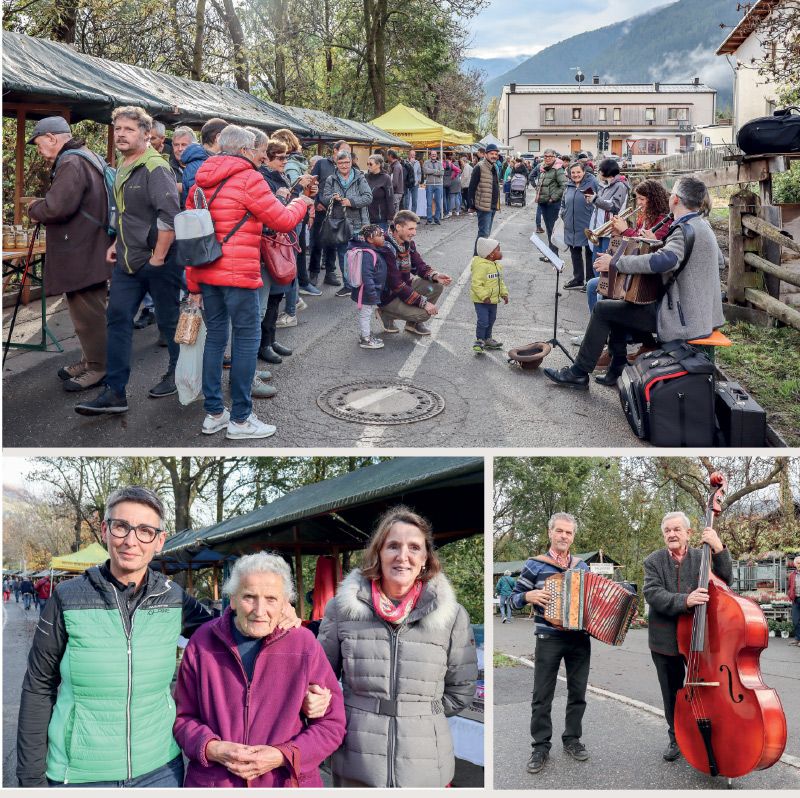 Links unten: Die Organisatorinnen Sonja Wallnöfer (links) und Paula Pobitzer Schuster (rechts) mit der 80-jährigen, treuen Marktbesucherin Frau Erna Asam