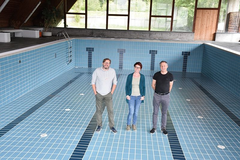 v. l. Fabi Ludwig (Regie), Brigitte Pircher (Autorin), Wolfgang Thöni (Vorsitzender Bildungsausschuss Graun)