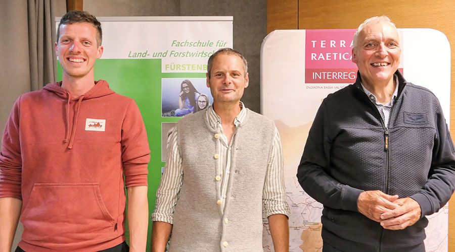 Personalwechsel im Sennereiverband und im Bezirksamt für Landwirtschaft in Schlanders: v. l.: Matthias Ziernhöld, Bertram Stecher, Markus Joos