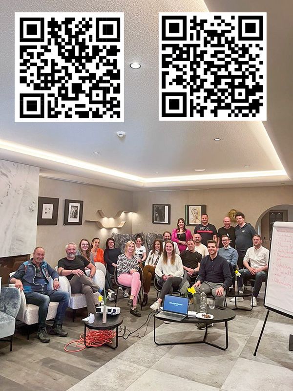 Einstieg in die Fragebögen: QR links ist für Schüler:innen und der QR-Code rechts für Arbeitnehmer im Tourismus
