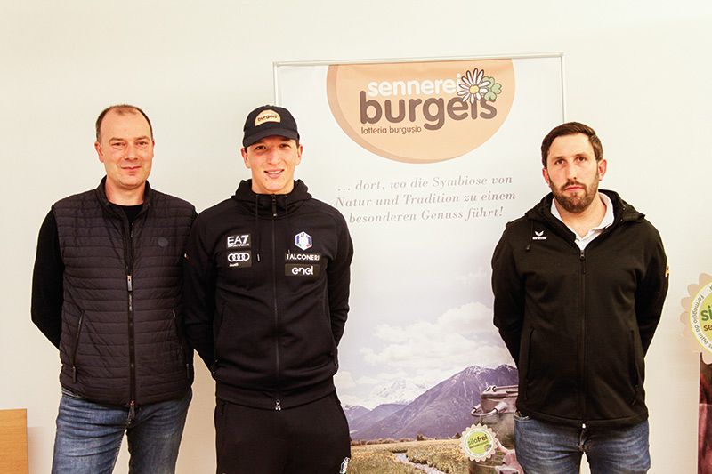 Stefan Baldauf, Christoph Pircher und Josef Theiner - Sponsor und Athlet sind ein gutes Team