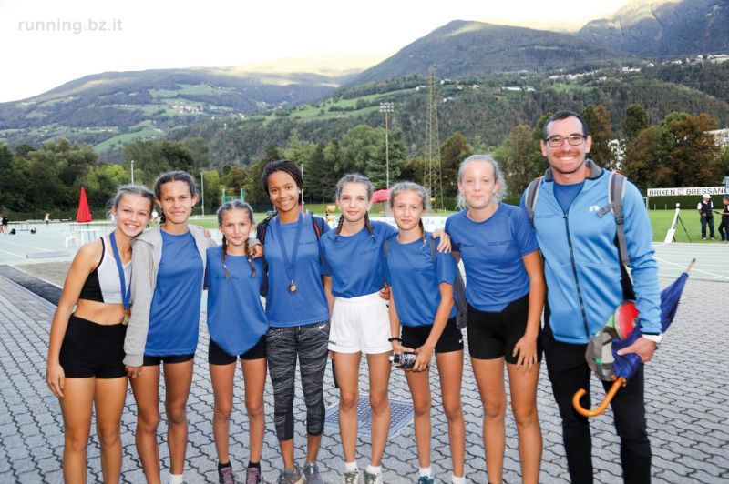 Sofia, Rania, Mara, Anna, Hanna, Greta, Jana und Trainer Tobias