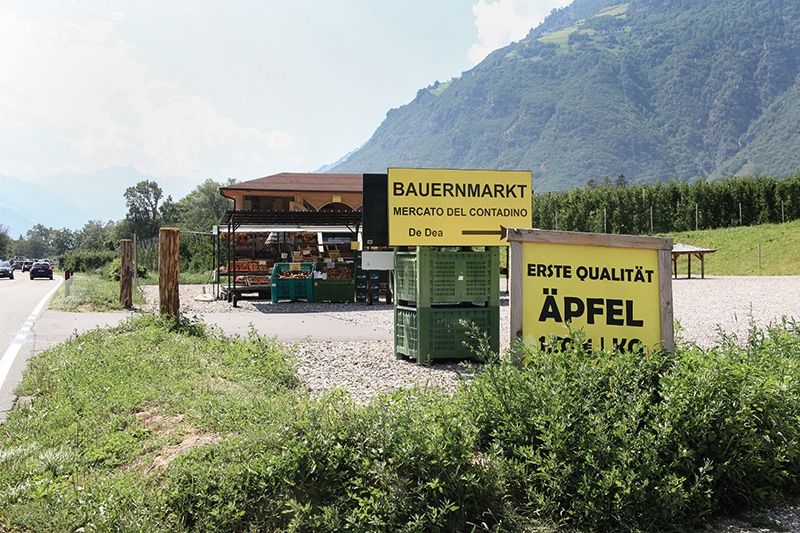 Eine Mehrheit im Partschinser Gemeinderat hat nichts gegen den Verkaufsstand an der Hauptstraße zwischen Töll und Rabland