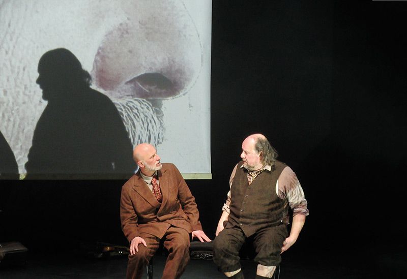 Beim letzten Theaterstück des Südtiroler Kulturinstituts in dieser Theatersaison wurde das Prosastück „Alte Meister“ von Thomas Bernhard in einer Bearbeitung von Dušan David Pařízek durch die beiden Schauspieler Lukas Holzhausen und Rainer Galke in Schlanders aufgeführt.
